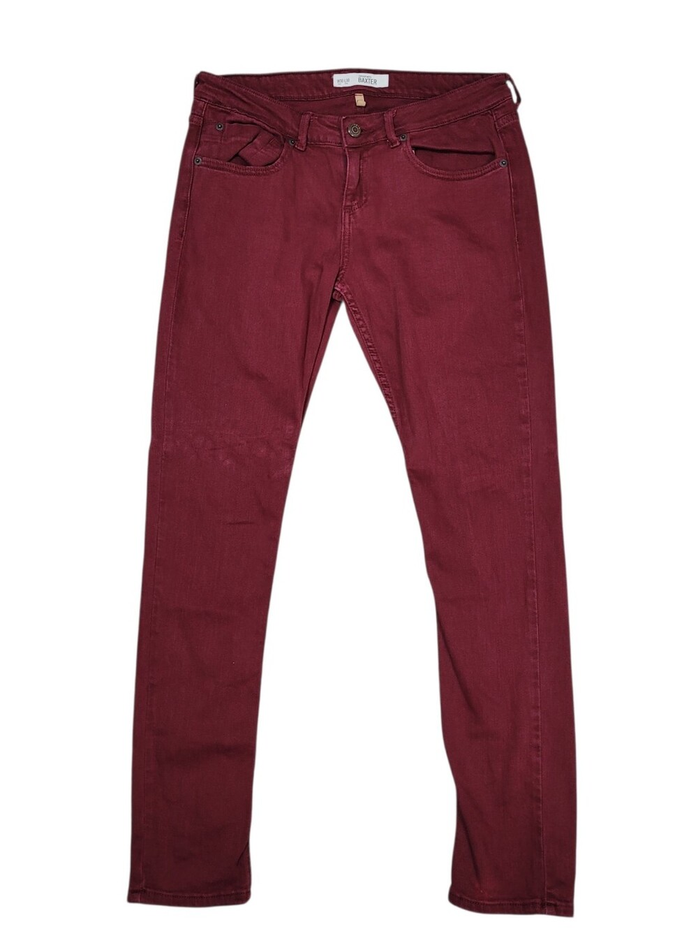 Topshop Moto Baxter Jeans Dark Red Women's Size W30 L30 Indie Sleaze Rocker